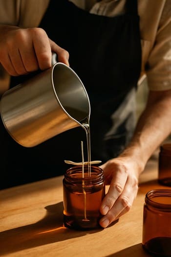 Studiyada mumu qəliblərə tökən Craft&Glow təsisçisi