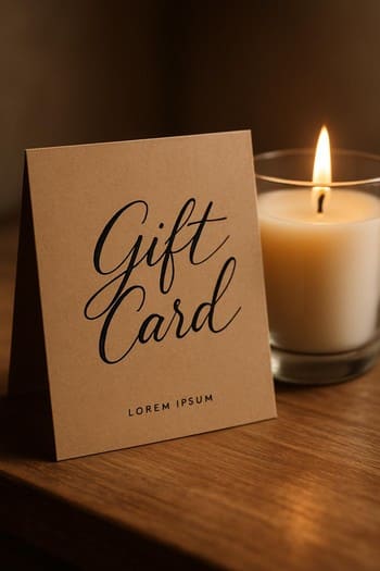 Craft&Glow kartına əl ilə yazılmış qısa hədiyyə mesajı